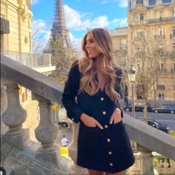 Zara textured black dress - Picture 6 of 7